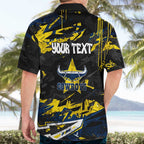Personalized North Queensland Cowboys Hawaiian Shirt Graffiti Grunge Abstract Urban Street Style Design