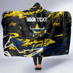 Personalized North Queensland Cowboys Hooded Blanket Graffiti Grunge Abstract Urban Street Style Design