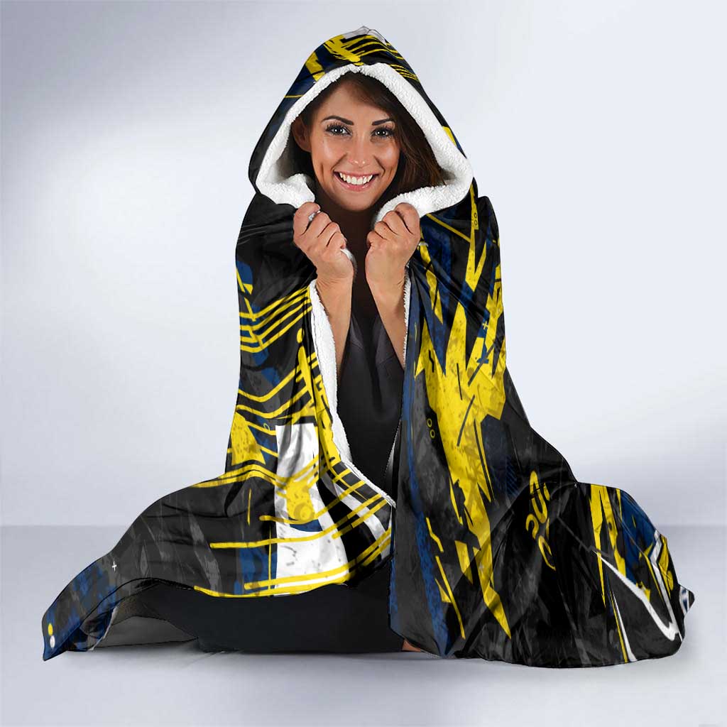 Personalized North Queensland Cowboys Hooded Blanket Graffiti Grunge Abstract Urban Street Style Design