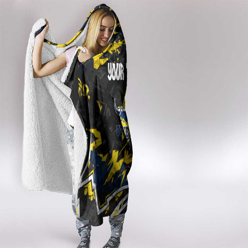 Personalized North Queensland Cowboys Hooded Blanket Graffiti Grunge Abstract Urban Street Style Design