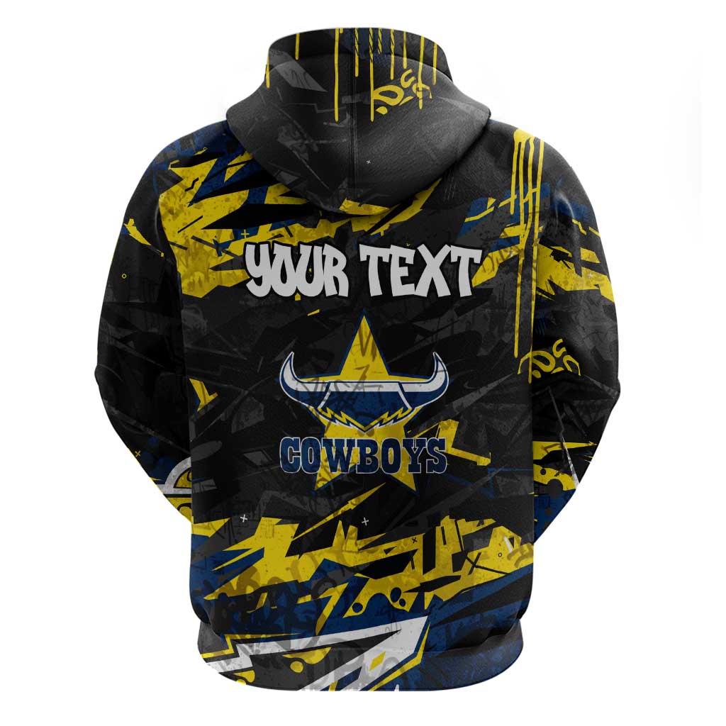 Personalized North Queensland Cowboys Hoodie Graffiti Grunge Abstract Urban Street Style Design