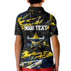 Personalized North Queensland Cowboys Kid Polo Shirt Graffiti Grunge Abstract Urban Street Style Design