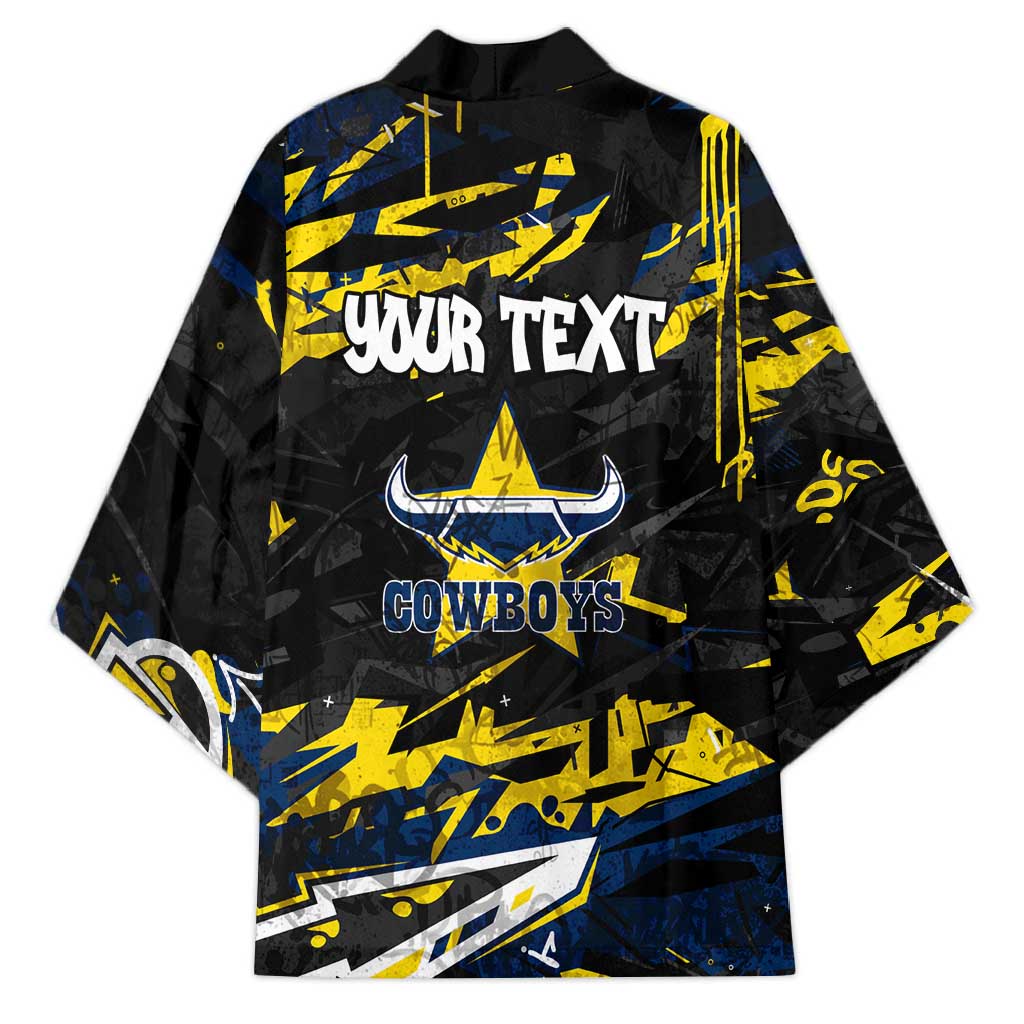 Personalized North Queensland Cowboys Kimono Graffiti Grunge Abstract Urban Street Style Design