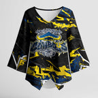 Personalized North Queensland Cowboys Kimono Sleeve Blouse Graffiti Grunge Abstract Urban Street Style Design