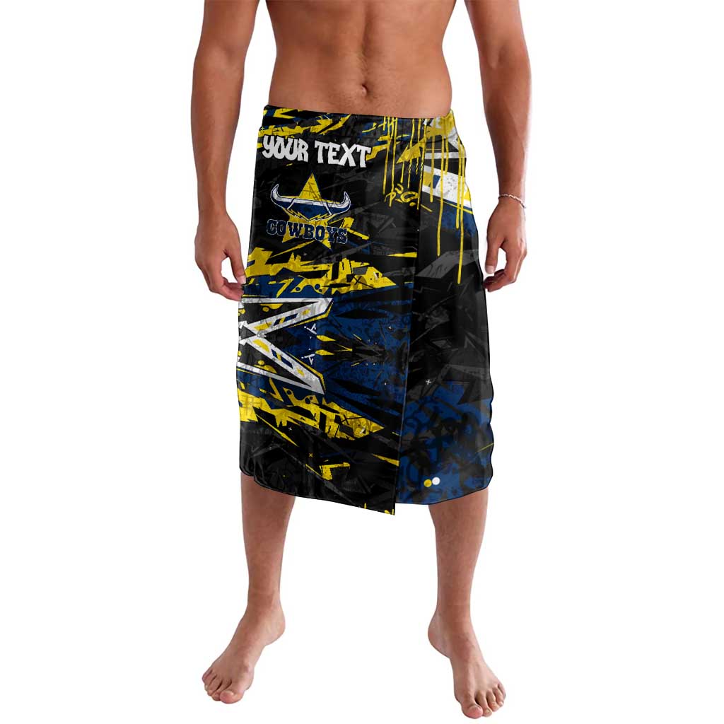 Personalized North Queensland Cowboys Lavalava Graffiti Grunge Abstract Urban Street Style Design