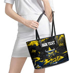 Personalized North Queensland Cowboys Leather Tote Bag Graffiti Grunge Abstract Urban Street Style Design