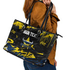 Personalized North Queensland Cowboys Leather Tote Bag Graffiti Grunge Abstract Urban Street Style Design