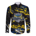 Personalized North Queensland Cowboys Long Sleeve Button Shirt Graffiti Grunge Abstract Urban Street Style Design