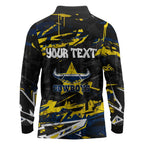Personalized North Queensland Cowboys Long Sleeve Polo Shirt Graffiti Grunge Abstract Urban Street Style Design