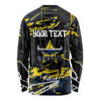 Personalized North Queensland Cowboys Long Sleeve Shirt Graffiti Grunge Abstract Urban Street Style Design