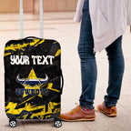 Personalized North Queensland Cowboys Luggage Cover Graffiti Grunge Abstract Urban Street Style Design
