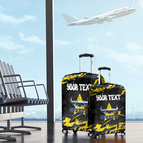Personalized North Queensland Cowboys Luggage Cover Graffiti Grunge Abstract Urban Street Style Design