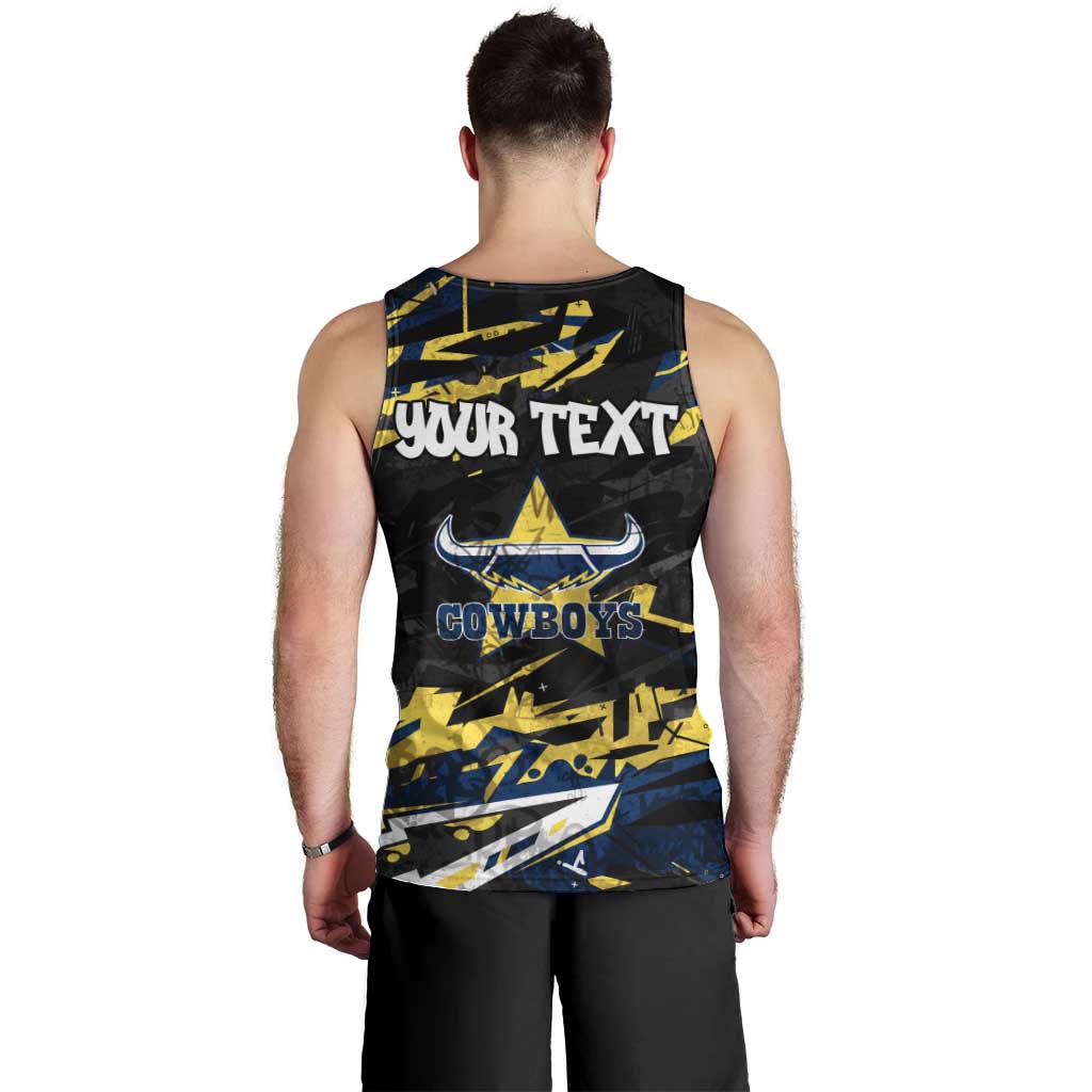 Personalized North Queensland Cowboys Men Tank Top Graffiti Grunge Abstract Urban Street Style Design