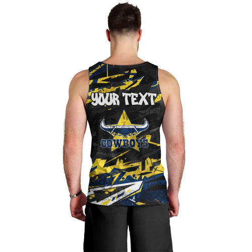 Personalized North Queensland Cowboys Men Tank Top Graffiti Grunge Abstract Urban Street Style Design