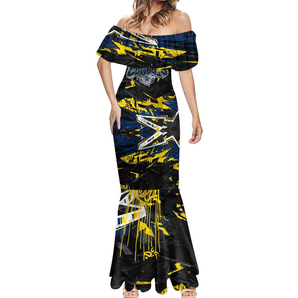 Personalized North Queensland Cowboys Mermaid Dress Graffiti Grunge Abstract Urban Street Style Design