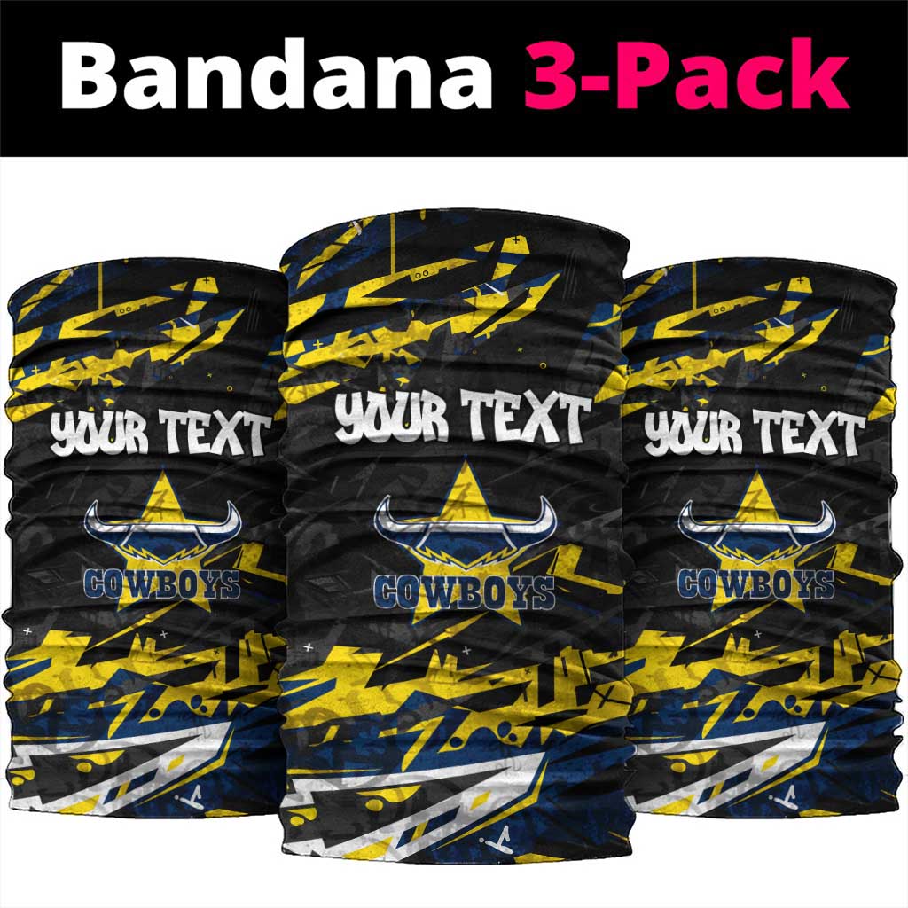 Personalized North Queensland Cowboys Neck Gaiter Graffiti Grunge Abstract Urban Street Style Design