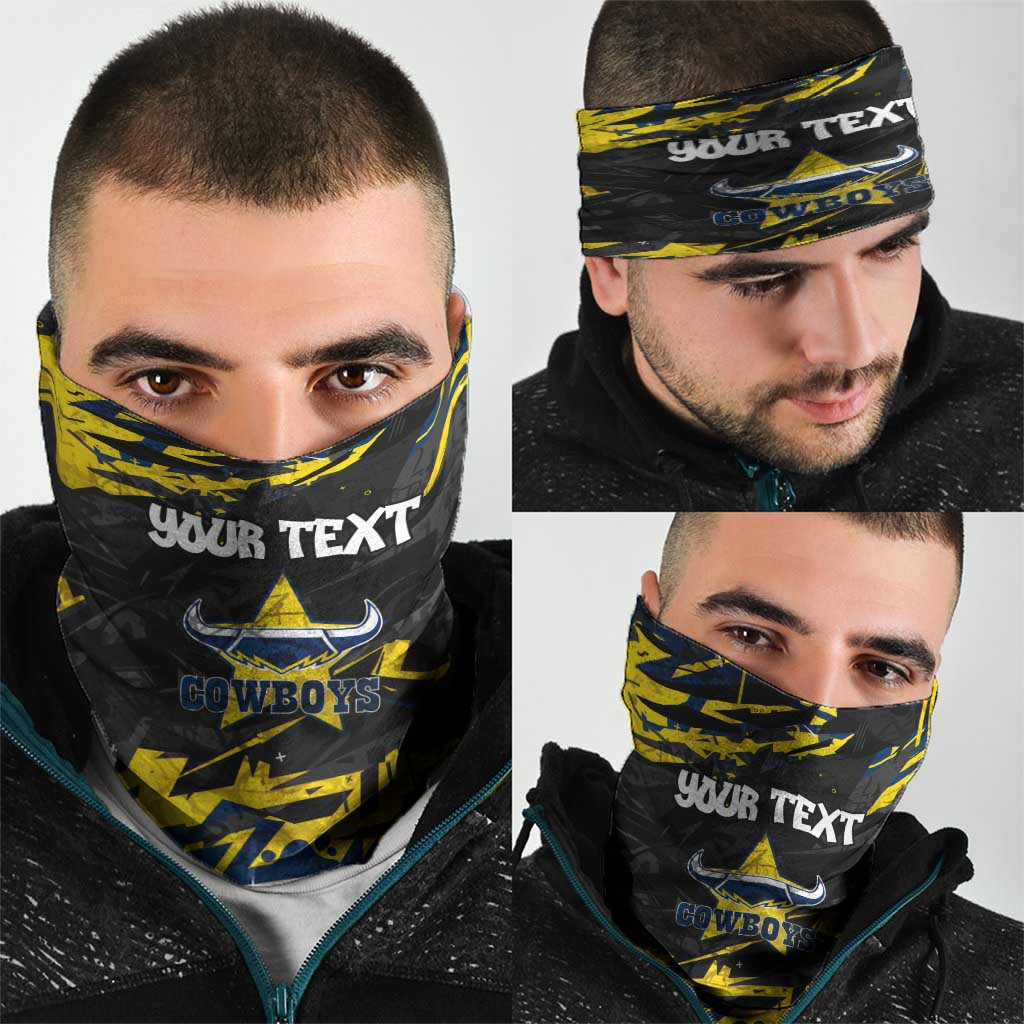 Personalized North Queensland Cowboys Neck Gaiter Graffiti Grunge Abstract Urban Street Style Design