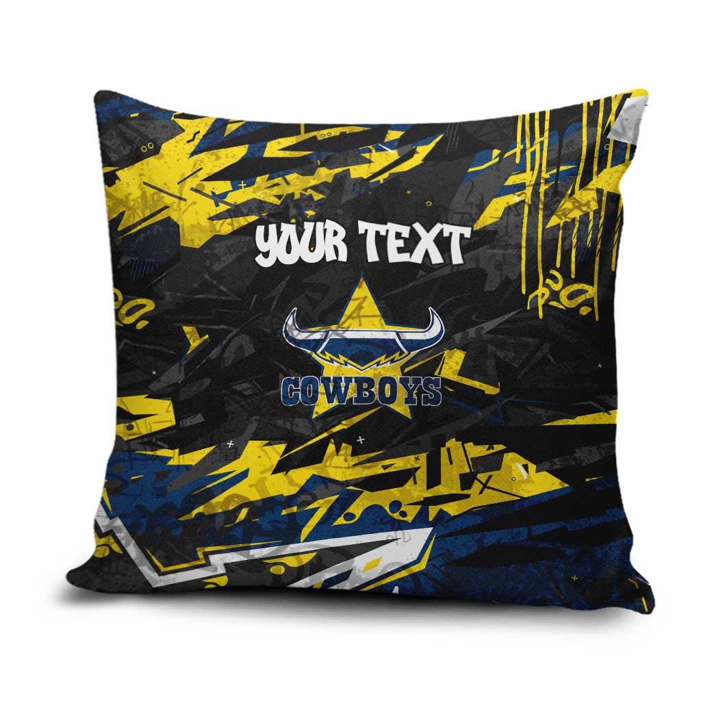 Personalized North Queensland Cowboys Pillow Cover Graffiti Grunge Abstract Urban Street Style Design