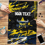 Personalized North Queensland Cowboys Puzzle Graffiti Grunge Abstract Urban Street Style Design