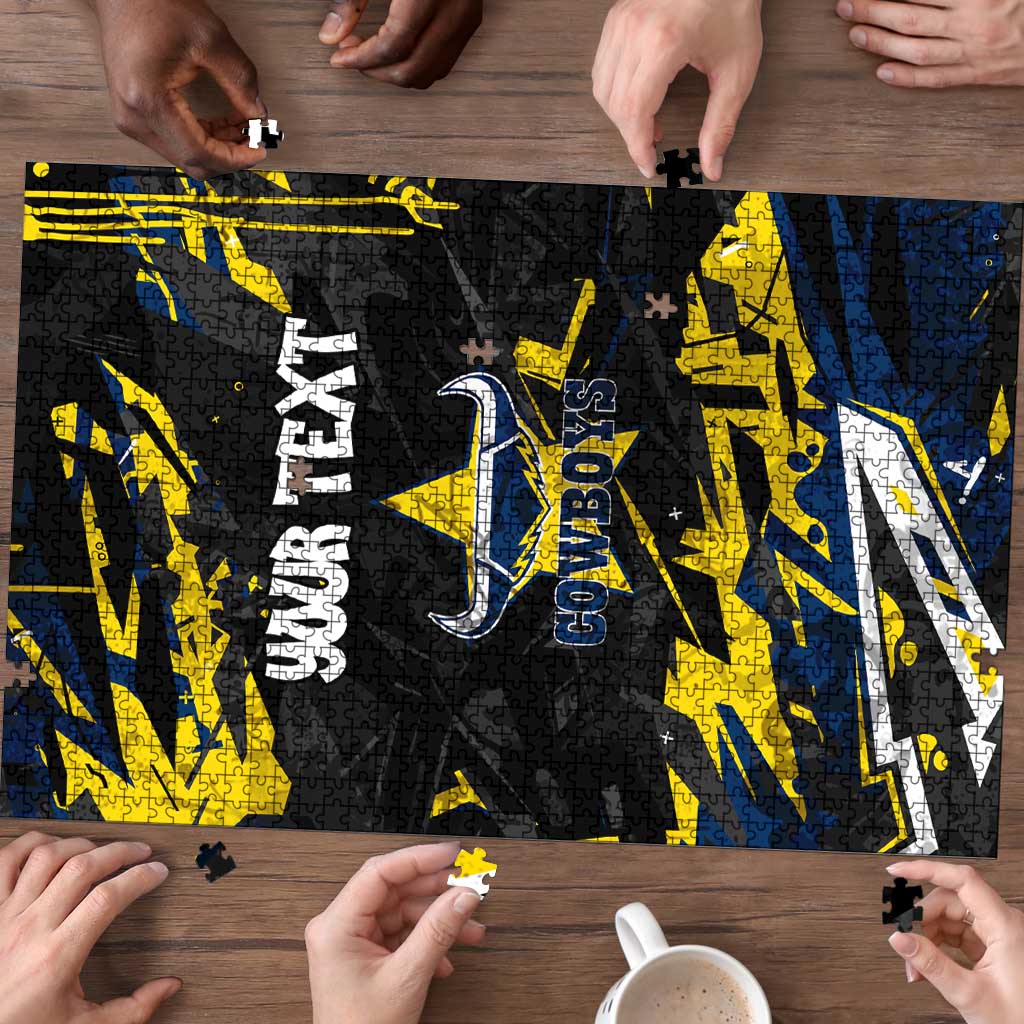 Personalized North Queensland Cowboys Puzzle Graffiti Grunge Abstract Urban Street Style Design