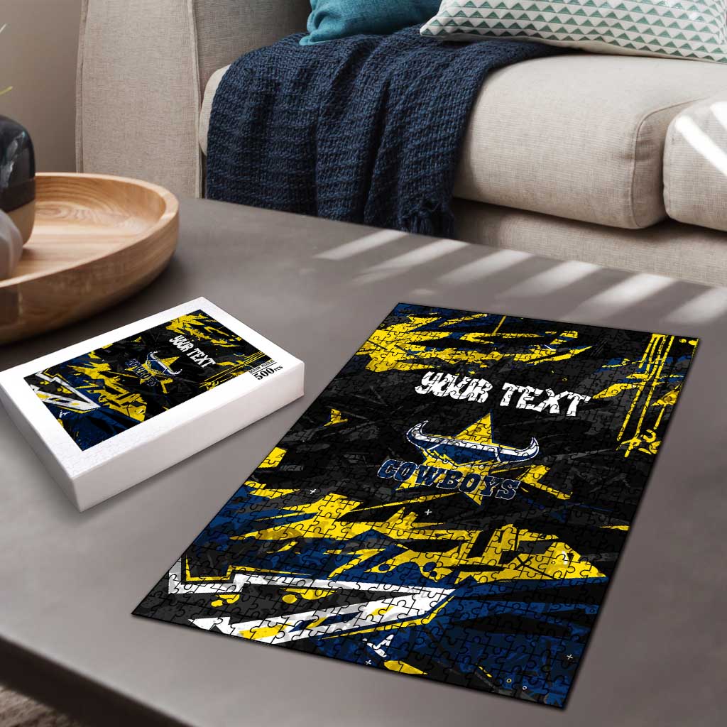 Personalized North Queensland Cowboys Puzzle Graffiti Grunge Abstract Urban Street Style Design