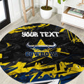 Personalized North Queensland Cowboys Round Carpet Graffiti Grunge Abstract Urban Street Style Design