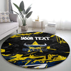 Personalized North Queensland Cowboys Round Carpet Graffiti Grunge Abstract Urban Street Style Design