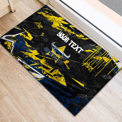 Personalized North Queensland Cowboys Rubber Doormat Graffiti Grunge Abstract Urban Street Style Design