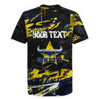 Personalized North Queensland Cowboys Rugby Jersey Graffiti Grunge Abstract Urban Street Style Design