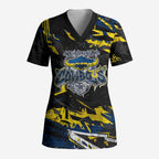 Personalized North Queensland Cowboys Scrub Top Graffiti Grunge Abstract Urban Street Style Design