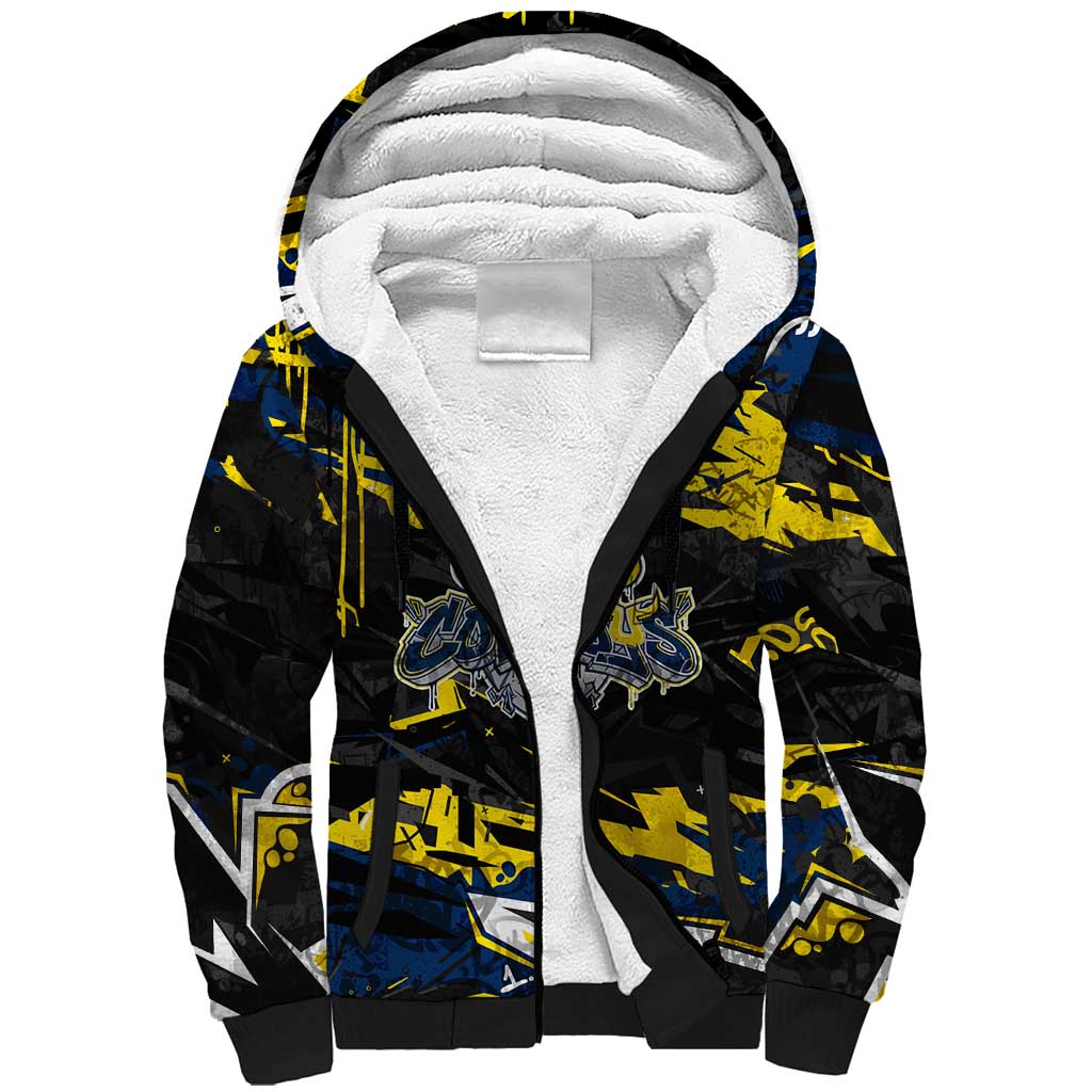 Personalized North Queensland Cowboys Sherpa Hoodie Graffiti Grunge Abstract Urban Street Style Design