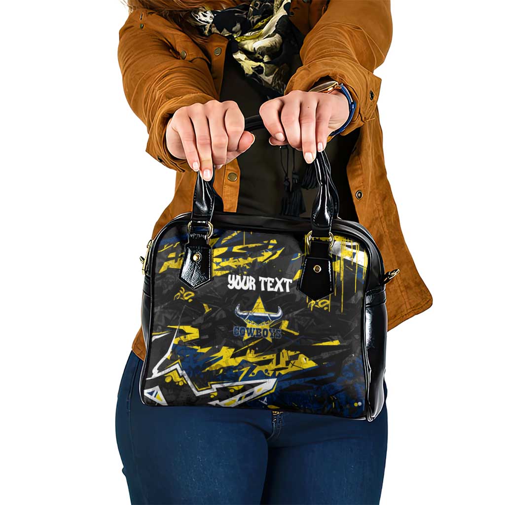 Personalized North Queensland Cowboys Shoulder Handbag Graffiti Grunge Abstract Urban Street Style Design