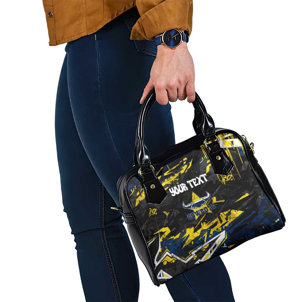 Personalized North Queensland Cowboys Shoulder Handbag Graffiti Grunge Abstract Urban Street Style Design