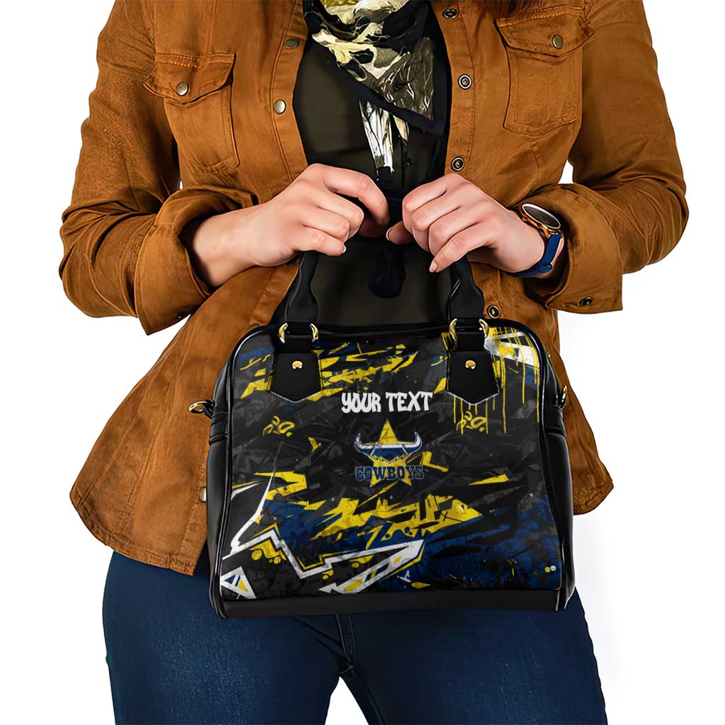 Personalized North Queensland Cowboys Shoulder Handbag Graffiti Grunge Abstract Urban Street Style Design