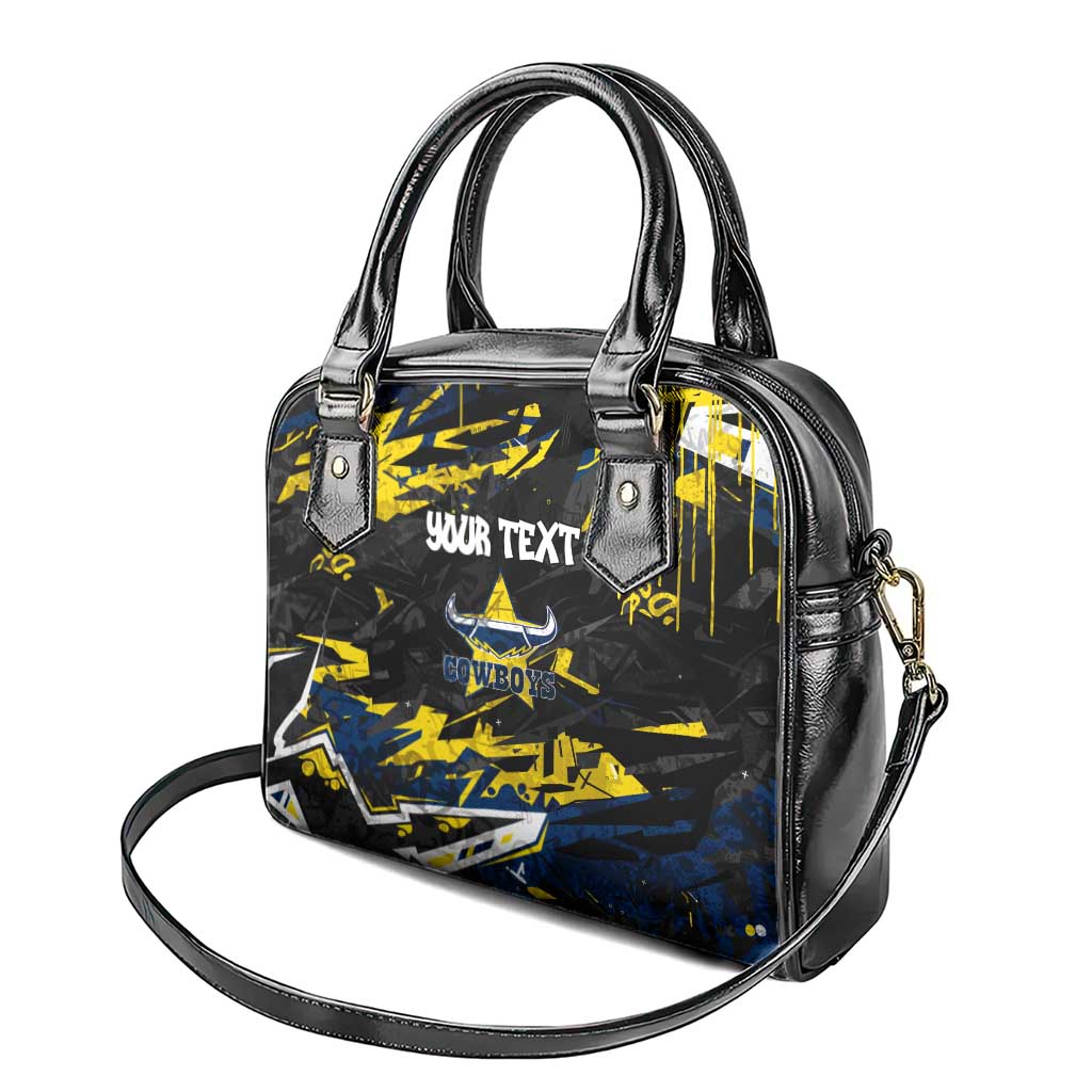 Personalized North Queensland Cowboys Shoulder Handbag Graffiti Grunge Abstract Urban Street Style Design