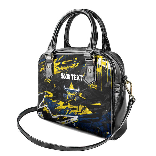 Personalized North Queensland Cowboys Shoulder Handbag Graffiti Grunge Abstract Urban Street Style Design