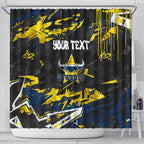 Personalized North Queensland Cowboys Shower Curtain Graffiti Grunge Abstract Urban Street Style Design