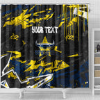 Personalized North Queensland Cowboys Shower Curtain Graffiti Grunge Abstract Urban Street Style Design