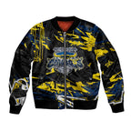 Personalized North Queensland Cowboys Sleeve Zip Bomber Jacket Graffiti Grunge Abstract Urban Street Style Design