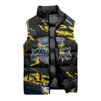 Personalized North Queensland Cowboys Sleeveless Puffer Jacket Graffiti Grunge Abstract Urban Street Style Design