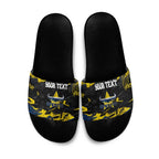 Personalized North Queensland Cowboys Slide Sandals Graffiti Grunge Abstract Urban Street Style Design