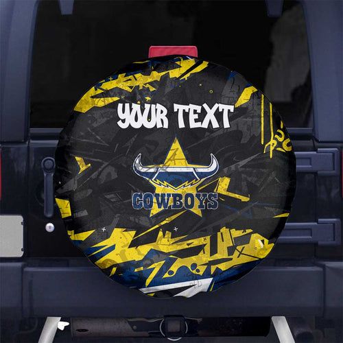 Personalized North Queensland Cowboys Spare Tire Cover Graffiti Grunge Abstract Urban Street Style Design