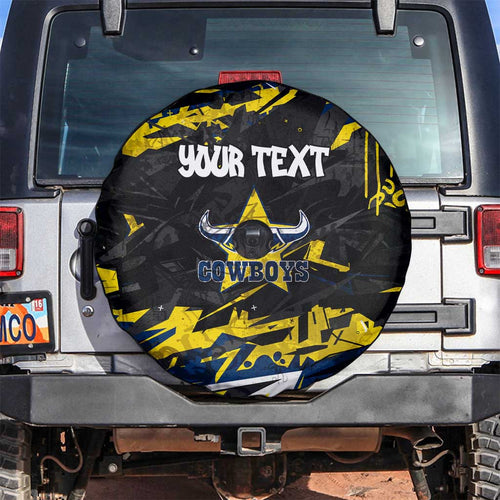 Personalized North Queensland Cowboys Spare Tire Cover Graffiti Grunge Abstract Urban Street Style Design