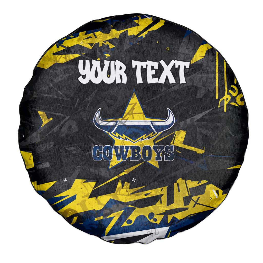 Personalized North Queensland Cowboys Spare Tire Cover Graffiti Grunge Abstract Urban Street Style Design