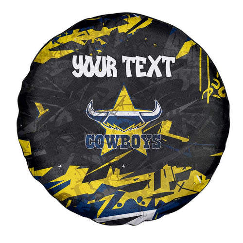 Personalized North Queensland Cowboys Spare Tire Cover Graffiti Grunge Abstract Urban Street Style Design