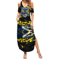 Personalized North Queensland Cowboys Summer Maxi Dress Graffiti Grunge Abstract Urban Street Style Design