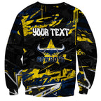 Personalized North Queensland Cowboys Sweatshirt Graffiti Grunge Abstract Urban Street Style Design