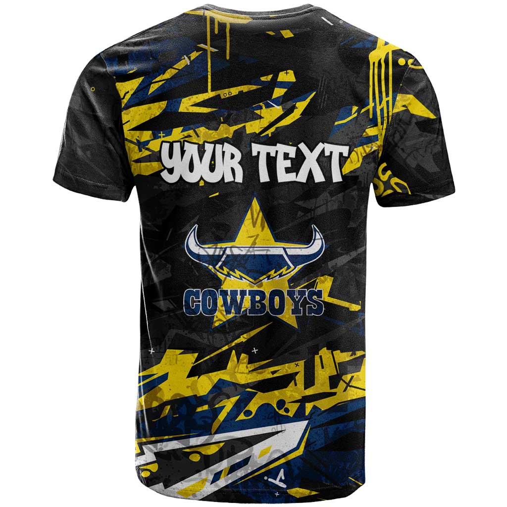 Personalized North Queensland Cowboys T Shirt Graffiti Grunge Abstract Urban Street Style Design