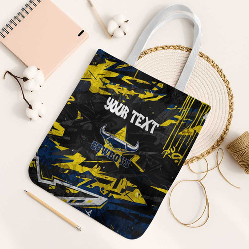 Personalized North Queensland Cowboys Tote Bag Graffiti Grunge Abstract Urban Street Style Design