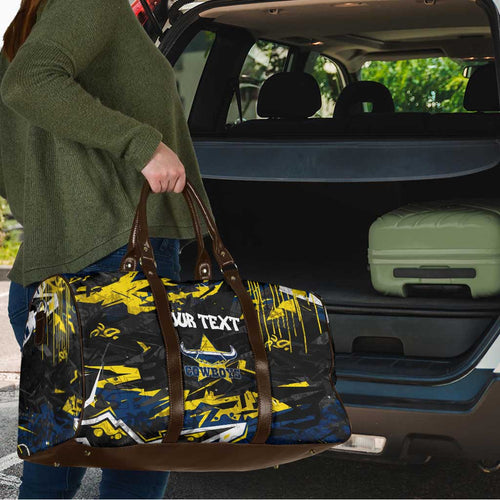 Personalized North Queensland Cowboys Travel Bag Graffiti Grunge Abstract Urban Street Style Design